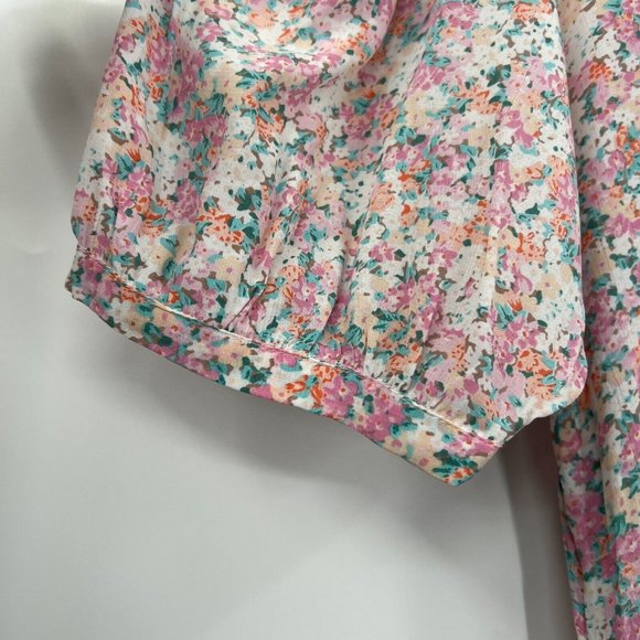 Faithfull the Brand Women's Beline Midi Dress Vionette Floral Pink sz XL/US 10 - Picture 5 of 12